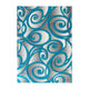 Turquoise,8' x 10' |#| Swirled High-Low Pile Sculpted Multipurpose Area Rug in Turquoise - 8' x 10'