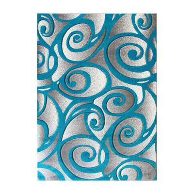 Willow Collection Modern High-Low Pile Swirled Area Rug - Olefin Accent Rug - Entryway, Bedroom, Living Room