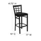 Black Vinyl Seat/Black Metal Frame |#| Black Window Back Metal Restaurant Barstool - Black Vinyl Seat