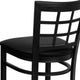 Black Vinyl Seat/Black Metal Frame |#| Black Window Back Metal Restaurant Barstool - Black Vinyl Seat