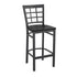 Black Wood Seat/Black Metal Frame |#| Black Window Back Metal Restaurant Barstool - Black Wood Seat