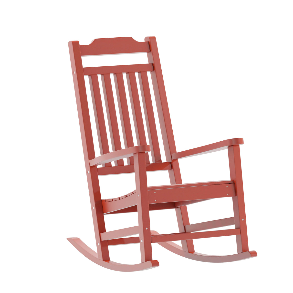 Red |#| Outdoor Patio All-Weather Poly Resin Wood Rocking Chair in Red
