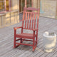 Red |#| Outdoor Patio All-Weather Poly Resin Wood Rocking Chair in Red