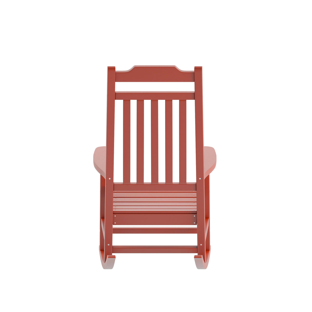 Red |#| Outdoor Patio All-Weather Poly Resin Wood Rocking Chair in Red