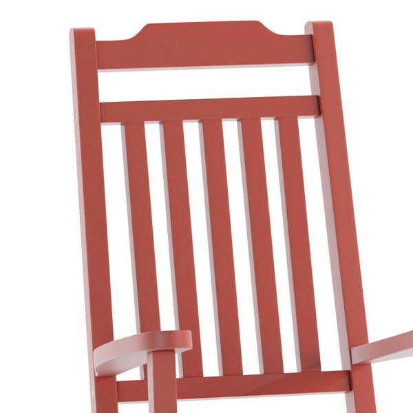 Red |#| Outdoor Patio All-Weather Poly Resin Wood Rocking Chair in Red