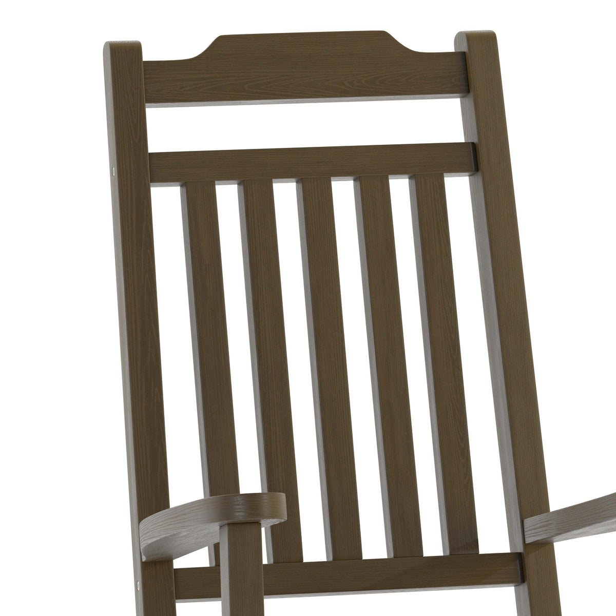 Mahogany |#| Outdoor Patio All-Weather Poly Resin Wood Rocking Chair in Mahogany