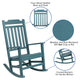 Teal |#| Outdoor Patio All-Weather Poly Resin Wood Rocking Chair in Teal