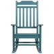 Teal |#| Outdoor Patio All-Weather Poly Resin Wood Rocking Chair in Teal