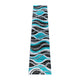 Turquoise,2' x 11' |#| Modern Ripple Abstract Area Rug - Turquoise, Black, White, & Gray - 2' x 11'