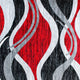 Red,5' x 7' |#| Modern Ripple Design Abstract Area Rug - Red, Black, White, & Gray - 5' x 7'