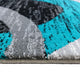 Turquoise,5' x 7' |#| Modern Ripple Abstract Area Rug - Turquoise, Black, White, & Gray - 5' x 7'