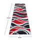 Red,2' x 7' |#| Modern Ripple Design Abstract Area Rug - Red, Black, White, & Gray - 2' x 7'