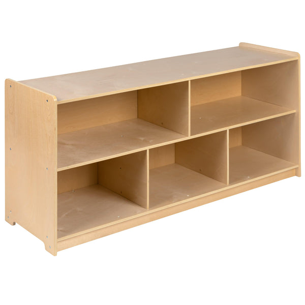 24"H x 48"L |#| Wooden 5 Section School Classroom Storage Cabinet for Commercial or Home Use