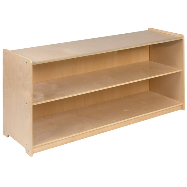 24"H x 48"L |#| Wooden 2 Section School Classroom Storage Cabinet for Commercial or Home Use