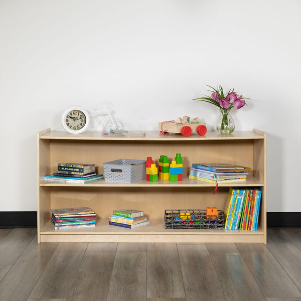 24"H x 48"L |#| Wooden 2 Section School Classroom Storage Cabinet for Commercial or Home Use
