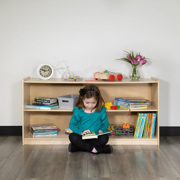 24"H x 48"L |#| Wooden 2 Section School Classroom Storage Cabinet for Commercial or Home Use
