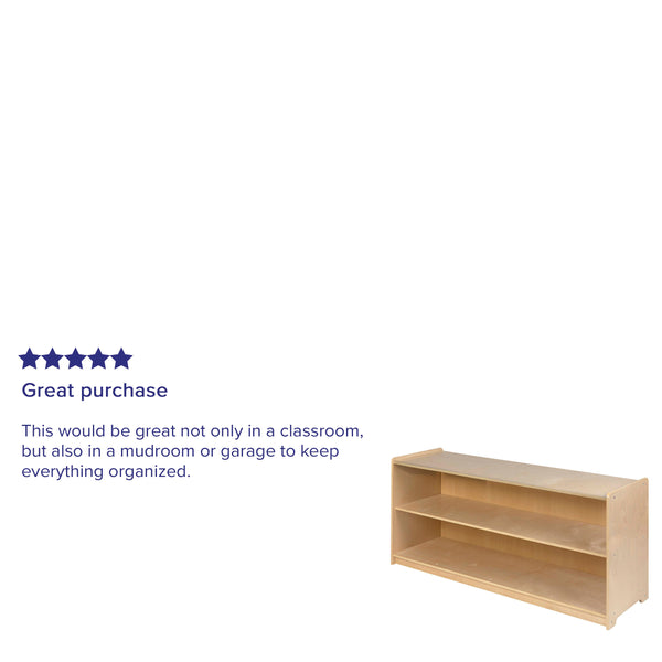 24"H x 48"L |#| Wooden 2 Section School Classroom Storage Cabinet for Commercial or Home Use