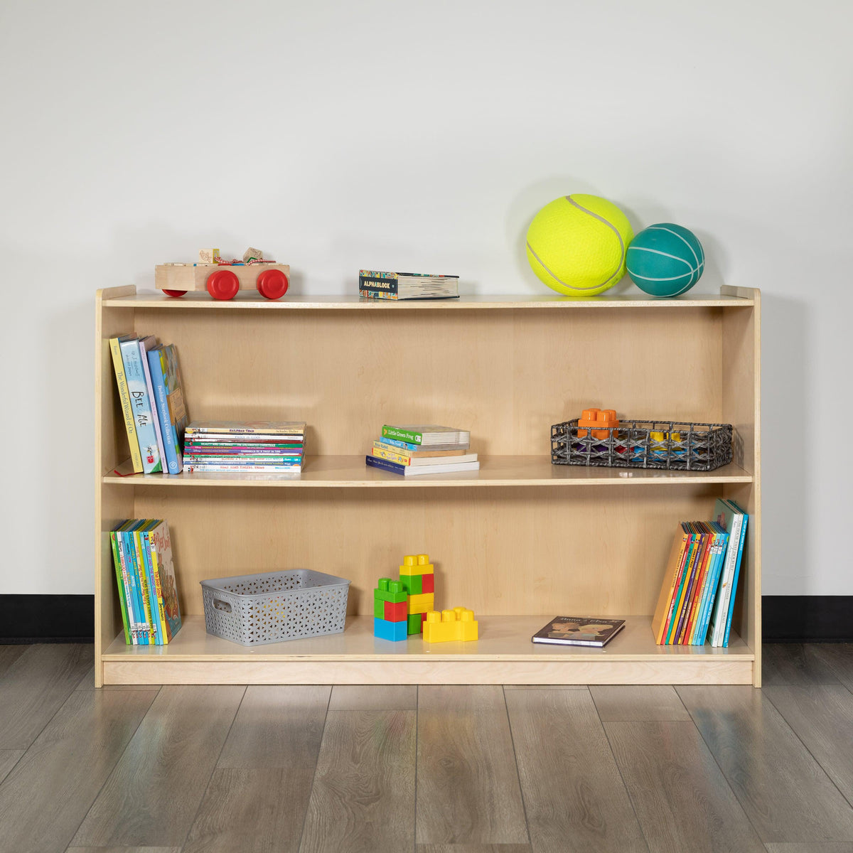 30"H x 48"L |#| Wooden 2 Section School Classroom Storage Cabinet for Commercial or Home Use