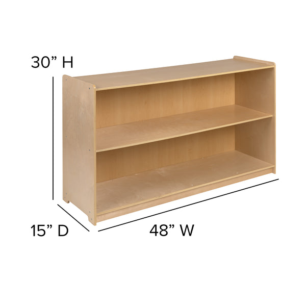 30"H x 48"L |#| Wooden 2 Section School Classroom Storage Cabinet for Commercial or Home Use