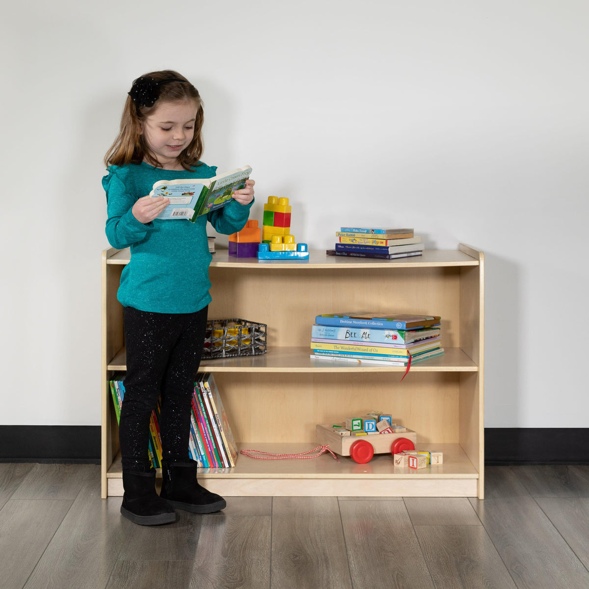 24"H x 36"L |#| Wooden 2 Section School Classroom Storage Cabinet for Commercial or Home Use