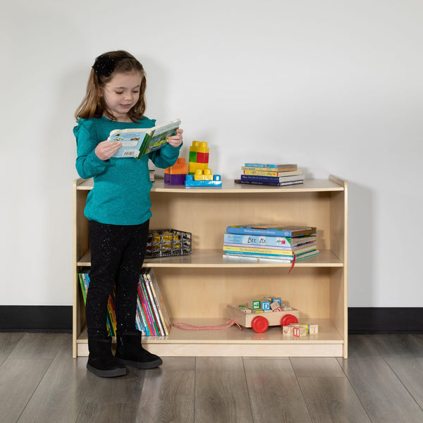 24"H x 36"L |#| Wooden 2 Section School Classroom Storage Cabinet for Commercial or Home Use