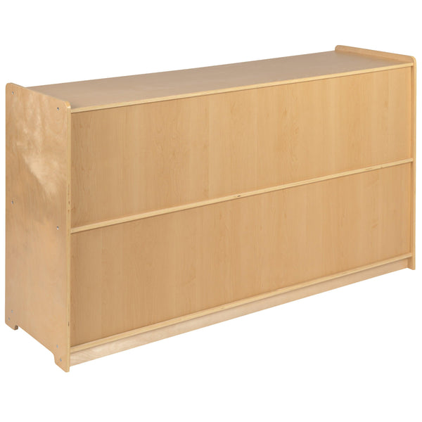 30"H x 48"L |#| Wooden 2 Section School Classroom Storage Cabinet for Commercial or Home Use