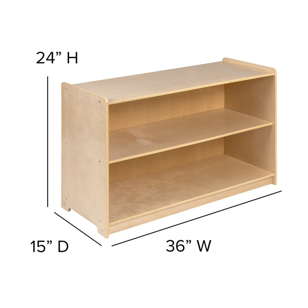 24"H x 36"L |#| Wooden 2 Section School Classroom Storage Cabinet for Commercial or Home Use