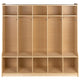 Wood 5 Section School Coat Locker with Bench, Cubbies and Storage Organizer Hook