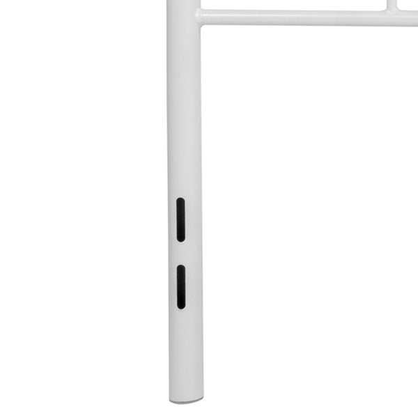 White,Full |#| Decorative White Metal Full Size Headboard - Bedroom Furniture - Modern