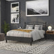 Black,Queen |#| Decorative Black Metal Queen Size Headboard - Bedroom Furniture - Modern
