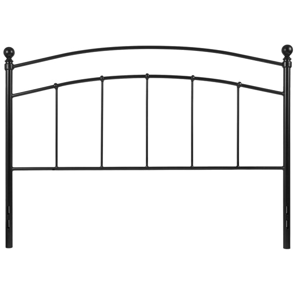 Black,Queen |#| Decorative Black Metal Queen Size Headboard - Bedroom Furniture - Modern