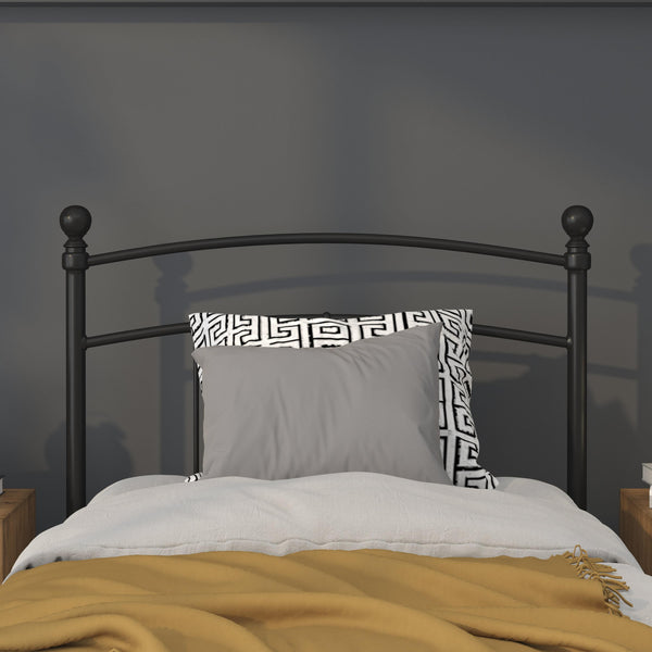 Black,Twin |#| Decorative Black Metal Twin Size Headboard - Bedroom Furniture - Modern