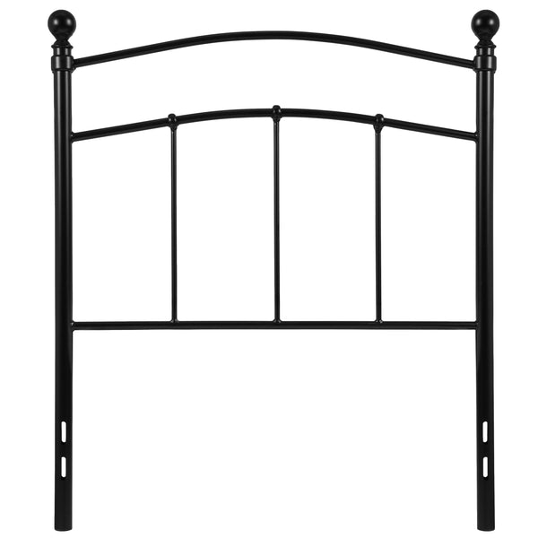 Black,Twin |#| Decorative Black Metal Twin Size Headboard - Bedroom Furniture - Modern