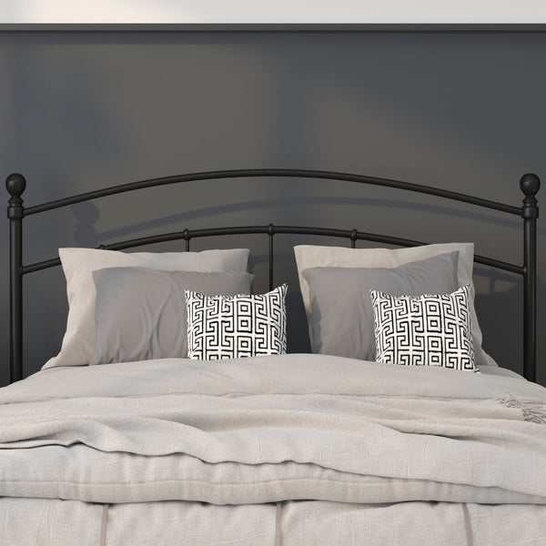 Black,Full |#| Decorative Black Metal Full Size Headboard - Bedroom Furniture - Modern