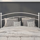 White,Full |#| Decorative White Metal Full Size Headboard - Bedroom Furniture - Modern