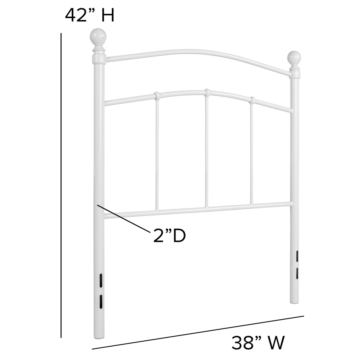 White,Twin |#| Decorative White Metal Twin Size Headboard - Bedroom Furniture - Modern