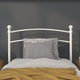 White,Twin |#| Decorative White Metal Twin Size Headboard - Bedroom Furniture - Modern