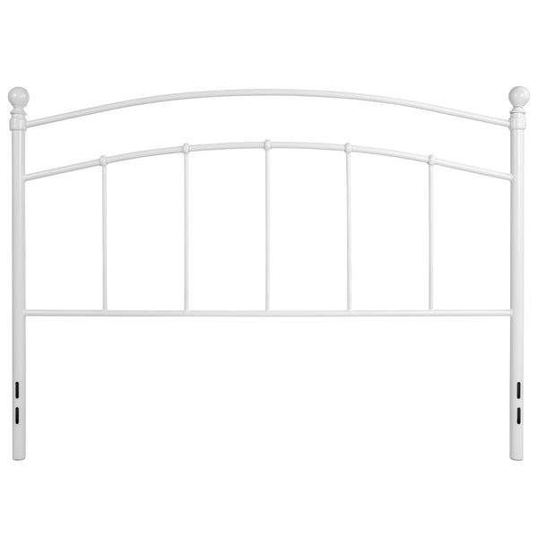 White,Queen |#| Decorative White Metal Queen Size Headboard - Bedroom Furniture - Modern