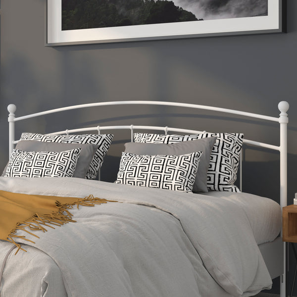 White,King |#| Decorative White Metal King Size Headboard - Bedroom Furniture - Modern