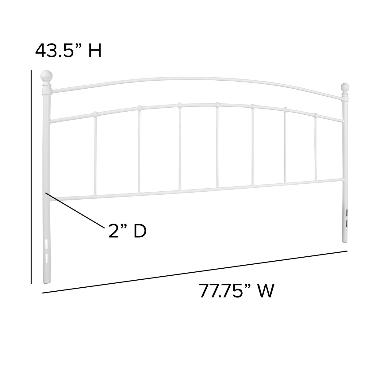 White,King |#| Decorative White Metal King Size Headboard - Bedroom Furniture - Modern