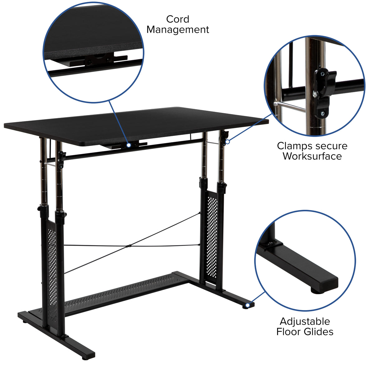 3PC Office Set-Adjustable Desk, Ergonomic Mesh Office Chair, Filing Cabinet