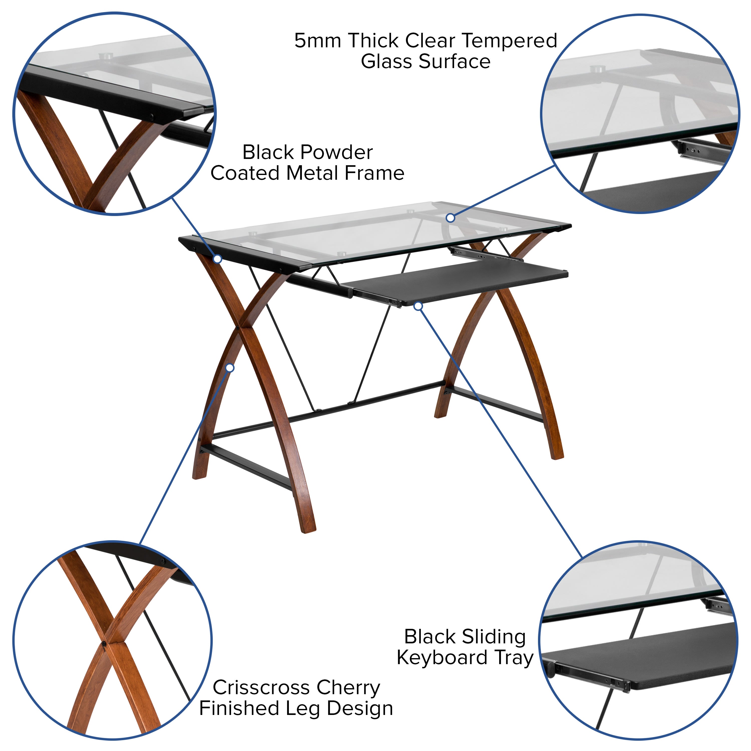 Keyboard tray sales for glass desk