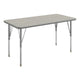 Light Gray Top/Silver Frame |#| Commercial Adjustable Height Rectangular Activity Table with Short Legs in LTGY