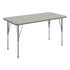Light Gray Top/Silver Frame |#| Commercial Adjustable Height Rectangular Activity Table with Short Legs in LTGY