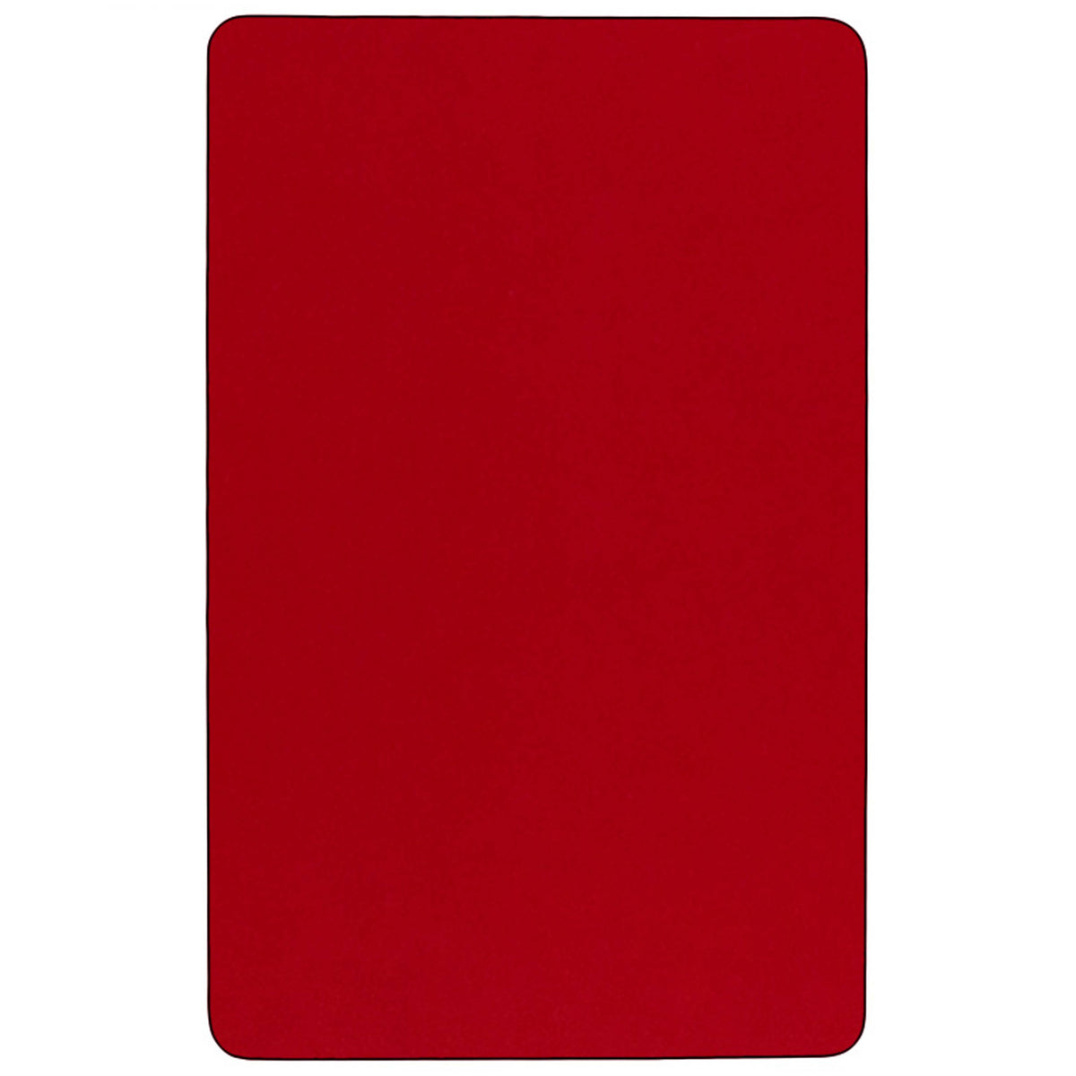 Red Top/Black Frame |#| 24"W x 48"L Rectangular Red Thermal Laminate Adjustable Activity Table