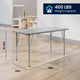 Gray Top/Silver Frame |#| Commercial Adjustable Height Rectangular Activity Table with Short Legs in Gray