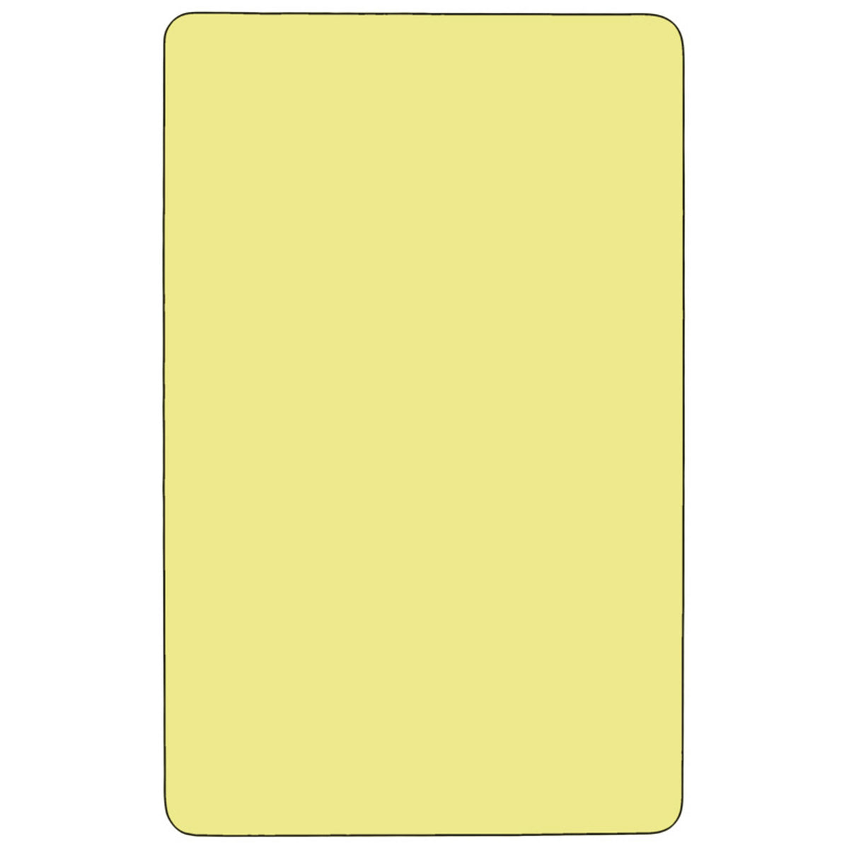 Yellow Top/Black Frame |#| 24"W x 48"L Rectangular Yellow Thermal Laminate Activity Table - Adjustable Legs