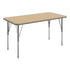 Light Natural Top/Silver Frame |#| Commercial Adjustable Height Rectangular Activity Table with Short Legs-LT NAT
