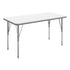 White Top/Silver Frame |#| Commercial Adjustable Height Rectangular Activity Table with Short Legs in White