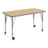 Light Natural Top/Silver Frame |#| Commercial Adjustable Height Rectangular Activity Table-Standard Legs in LT NAT